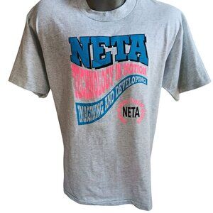 Vintage Mens T-shirt Single Stitch XL 1990's NETA Nebraska Education Gray USA